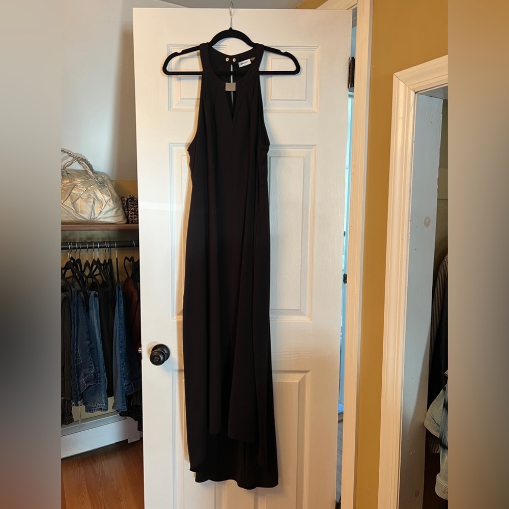 DKNYC - Elegant Black high low Halter Dress